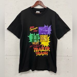 Rare 90s Jerry Springer “Help! My Family is Trailer Trash” Tee, Tultex Tag/L